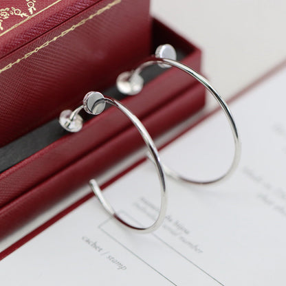 [Camiery] JUSTE HALF DIAMOND LARGE EARRINGS