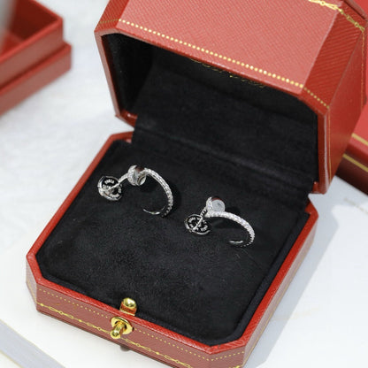 [Camiery] JUSTE FULL DIAMOND DOUBLE EARRINGS