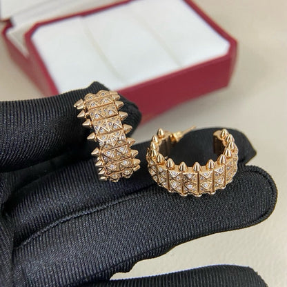 [Camiery] CLASH 9.2MM FULL DIAMOND DOUBLE ROW EARRINGS