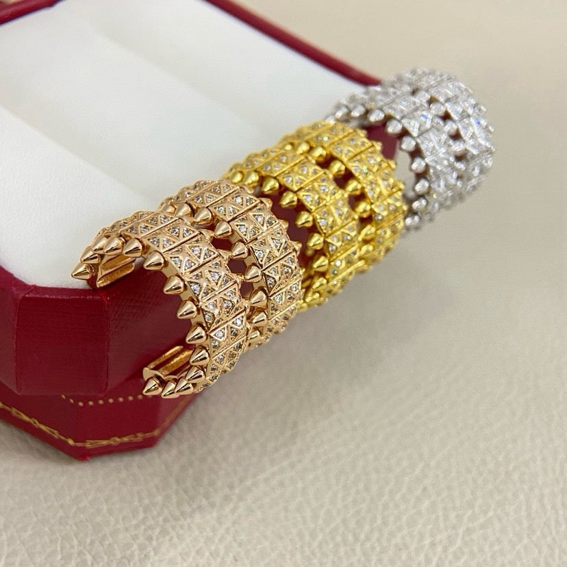 [Camiery] CLASH 9.2MM FULL DIAMOND DOUBLE ROW EARRINGS