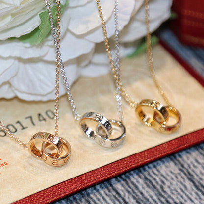 [Camiery] LOVE DOUBLE RING NECKLACE