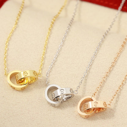 [Camiery] LOVE DOUBLE RING NECKLACE