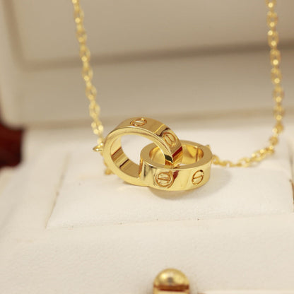 [Camiery] LOVE DOUBLE RING NECKLACE
