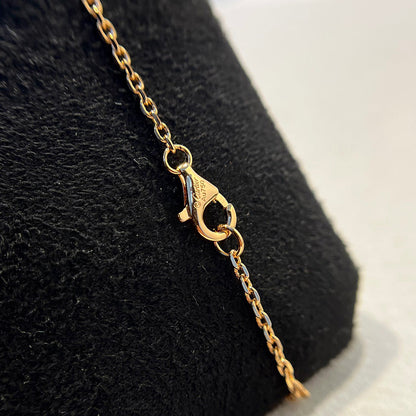 [Camiery] LOVE DOUBLE RING HALF DIAMOND NECKLACE