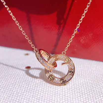 [Camiery] LOVE  FULL DIAMOND PENDANT NECKLACE