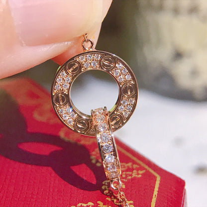 [Camiery] LOVE  FULL DIAMOND PENDANT NECKLACE