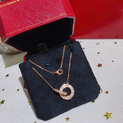 [Camiery] LOVE  FULL DIAMOND PENDANT NECKLACE