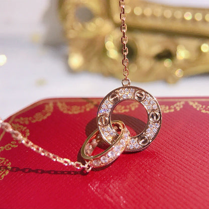 [Camiery] LOVE  FULL DIAMOND PENDANT NECKLACE