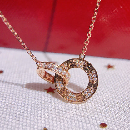 [Camiery] LOVE  FULL DIAMOND PENDANT NECKLACE