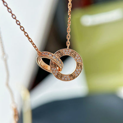 [Camiery] LOVE  FULL DIAMOND PENDANT NECKLACE