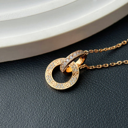 [Camiery] LOVE  FULL DIAMOND PENDANT NECKLACE