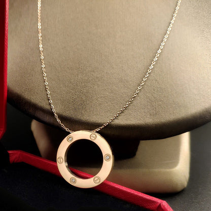 [Camiery] LOVE NECKLACE 16MM 3 DIAMONDS