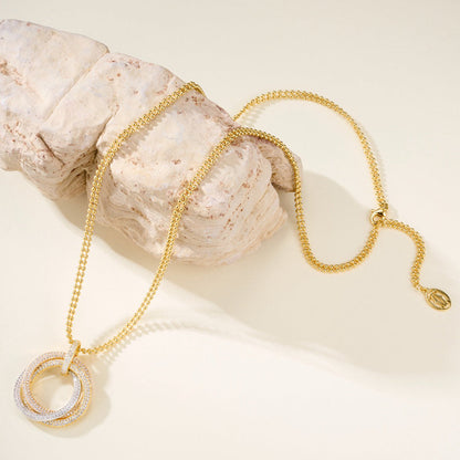 [Camiery] TRINITY LARGE FULL DIAMOND  NECKLACE
