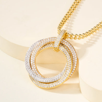 [Camiery] TRINITY LARGE FULL DIAMOND  NECKLACE