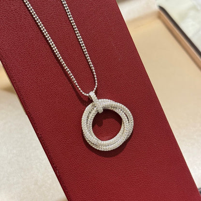 [Camiery] TRINITY LARGE FULL DIAMOND  NECKLACE