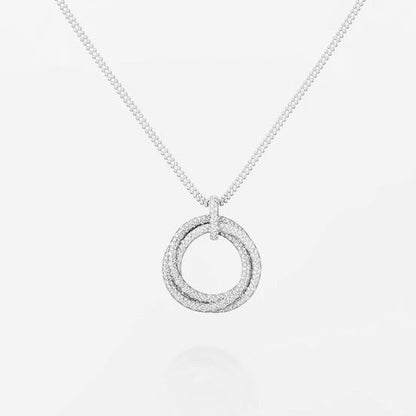 [Camiery] TRINITY LARGE FULL DIAMOND  NECKLACE