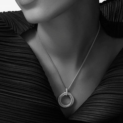 [Camiery] TRINITY LARGE FULL DIAMOND  NECKLACE