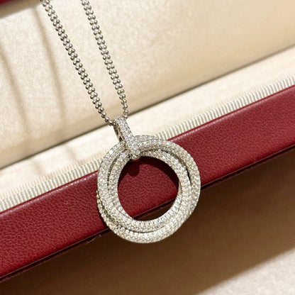 [Camiery] TRINITY LARGE FULL DIAMOND  NECKLACE
