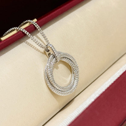 [Camiery] TRINITY LARGE FULL DIAMOND  NECKLACE