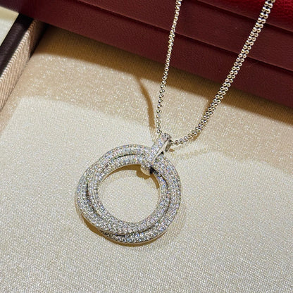 [Camiery] TRINITY LARGE FULL DIAMOND  NECKLACE