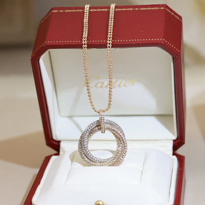 [Camiery] TRINITY LARGE FULL DIAMOND  NECKLACE