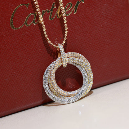 [Camiery] TRINITY LARGE FULL DIAMOND  NECKLACE