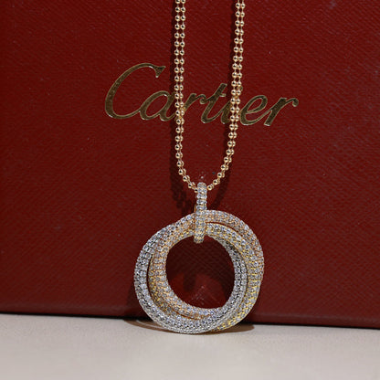 [Camiery] TRINITY LARGE FULL DIAMOND  NECKLACE