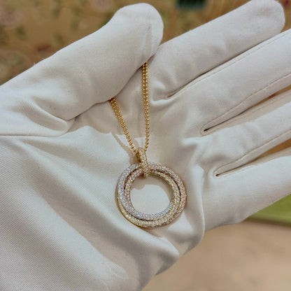 [Camiery] TRINITY LARGE FULL DIAMOND  NECKLACE