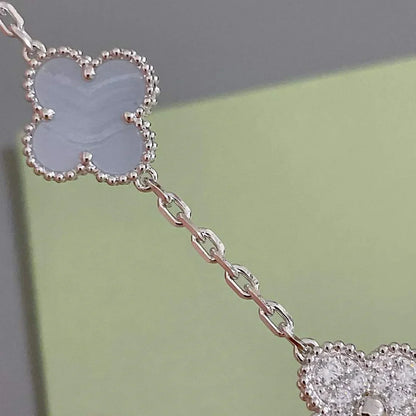 [Camiery] CLOVER 5 MOTIF PURPLE CHALCEDONY BRACELET COLLECTION