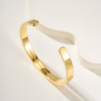 [Camiery] LOVE BRACELET 6.1MM 1 DIAMOND OPEN CUFF