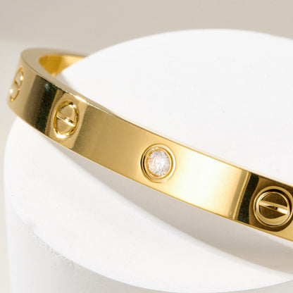 [Camiery] LOVE BRACELET 6.1MM 1 DIAMOND OPEN CUFF