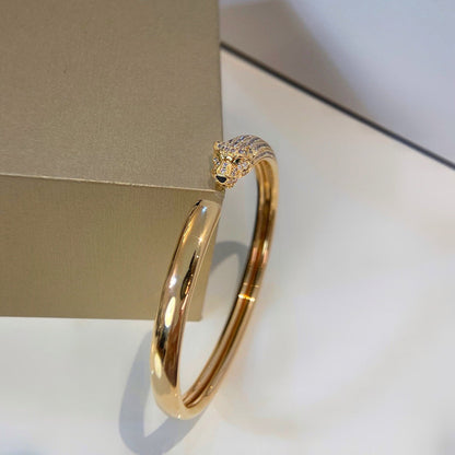 [Camiery] PANTHERE HALF DIAMOND OPEN BRACELET