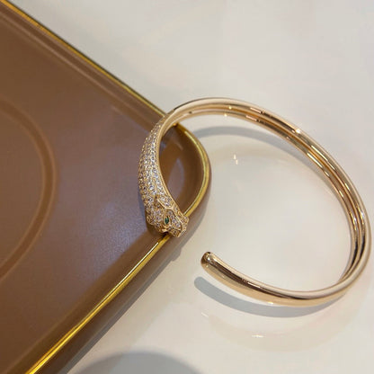 [Camiery] PANTHERE HALF DIAMOND OPEN BRACELET