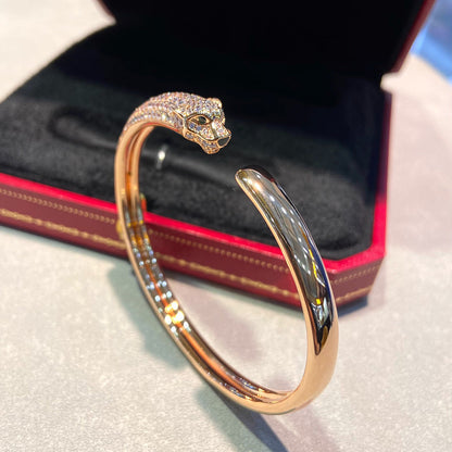 [Camiery] PANTHERE HALF DIAMOND OPEN BRACELET