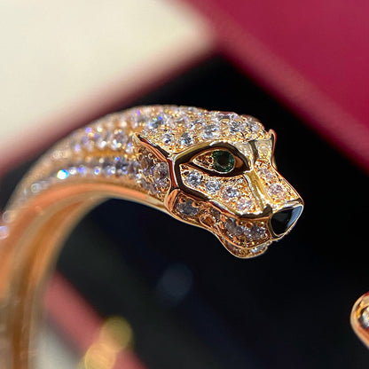 [Camiery] PANTHERE HALF DIAMOND OPEN BRACELET