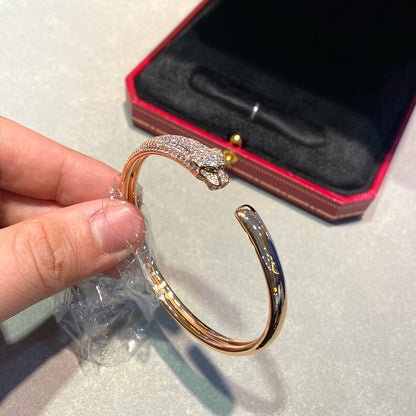 [Camiery] PANTHERE HALF DIAMOND OPEN BRACELET
