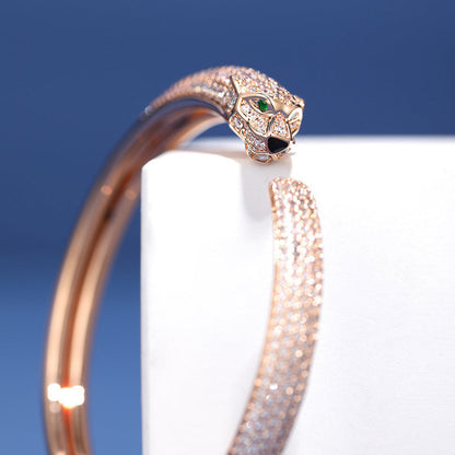 [Camiery] PANTHERE FULL DIAMOND OPEN BRACELET