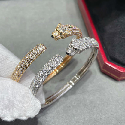 [Camiery] PANTHERE FULL DIAMOND OPEN BRACELET