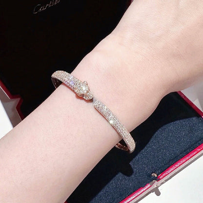 [Camiery] PANTHERE FULL DIAMOND OPEN BRACELET