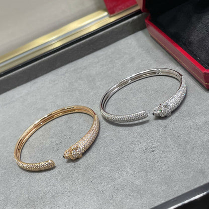 [Camiery] PANTHERE FULL DIAMOND OPEN BRACELET