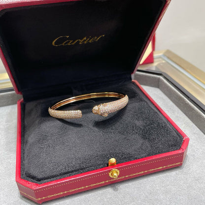 [Camiery] PANTHERE FULL DIAMOND OPEN BRACELET