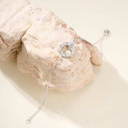 [Camiery] LOVE DOUBLE RING FULL DIAMOND BRACELET