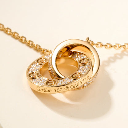 [Camiery] LOVE DOUBLE RING FULL DIAMOND BRACELET