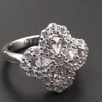 [Camiery]LOOP RING FULL MOTIF DIAMOND 16MM SILVE