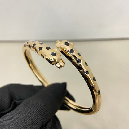 [Camiery] PANTHERE DOUBLE HEADED OPEN BRACELET