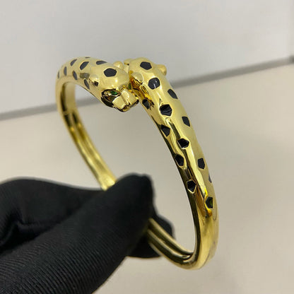 [Camiery] PANTHERE DOUBLE HEADED OPEN BRACELET