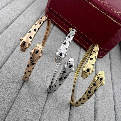 [Camiery] PANTHERE DOUBLE HEADED OPEN BRACELET