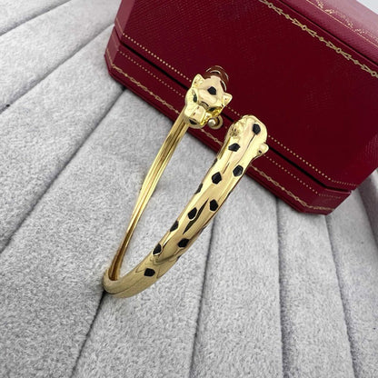 [Camiery] PANTHERE DOUBLE HEADED OPEN BRACELET