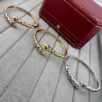 [Camiery] PANTHERE DOUBLE HEADED OPEN BRACELET