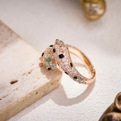 [Camiery] PANTHERE DOUBLE HEADED FULL DIAMOND  RING